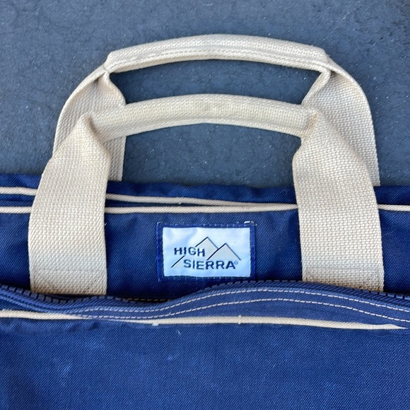 Vintage high Sierra messenger duffle bag shoulder travel bag navy - Picture 2 of 7